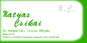 matyas csikai business card